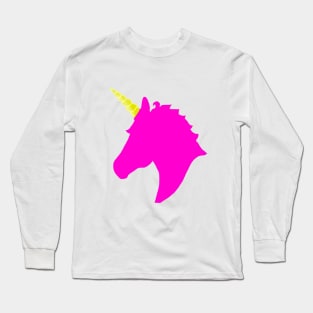 Pink Unicorn Head Long Sleeve T-Shirt